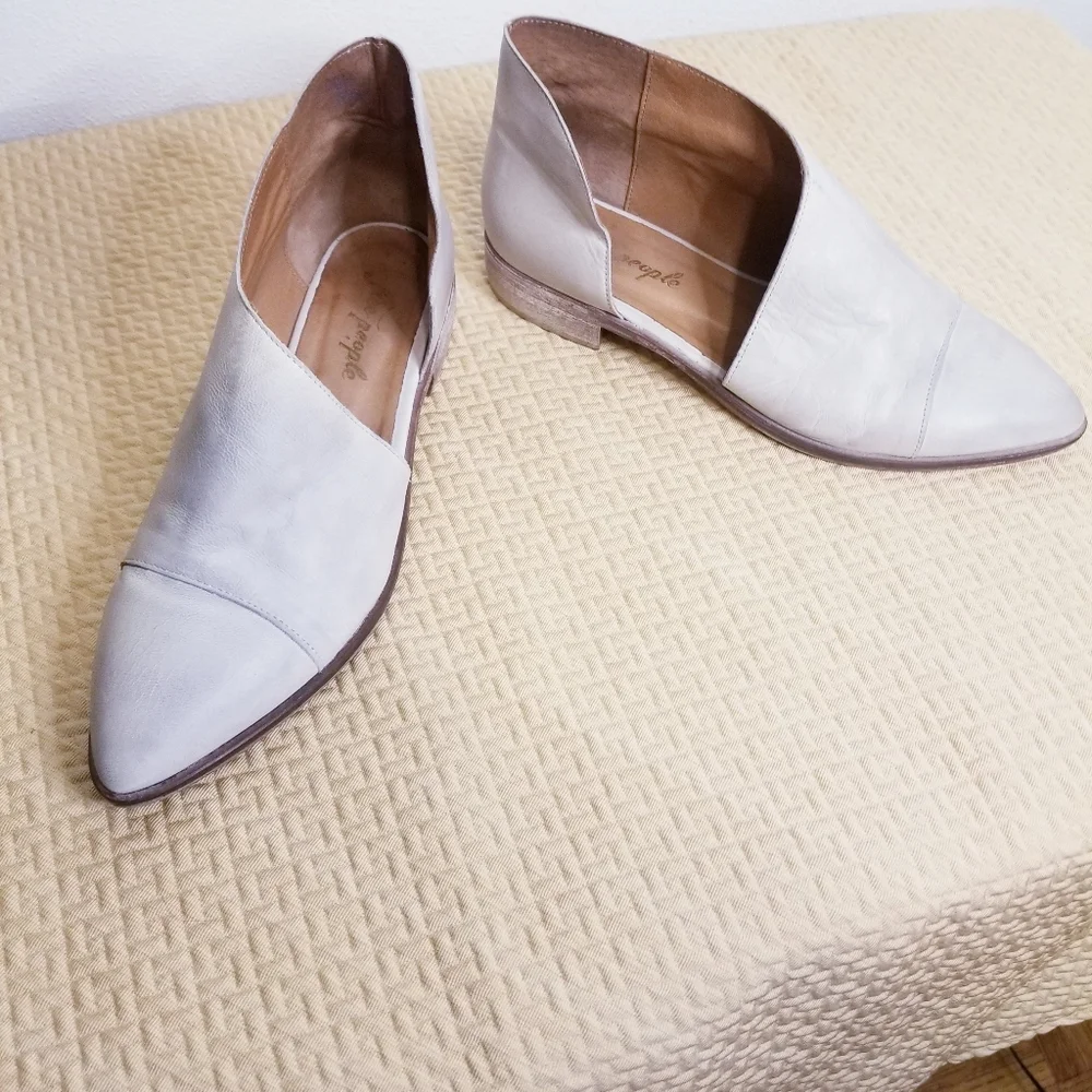 Free people royal leather cutout pointed toe shoes